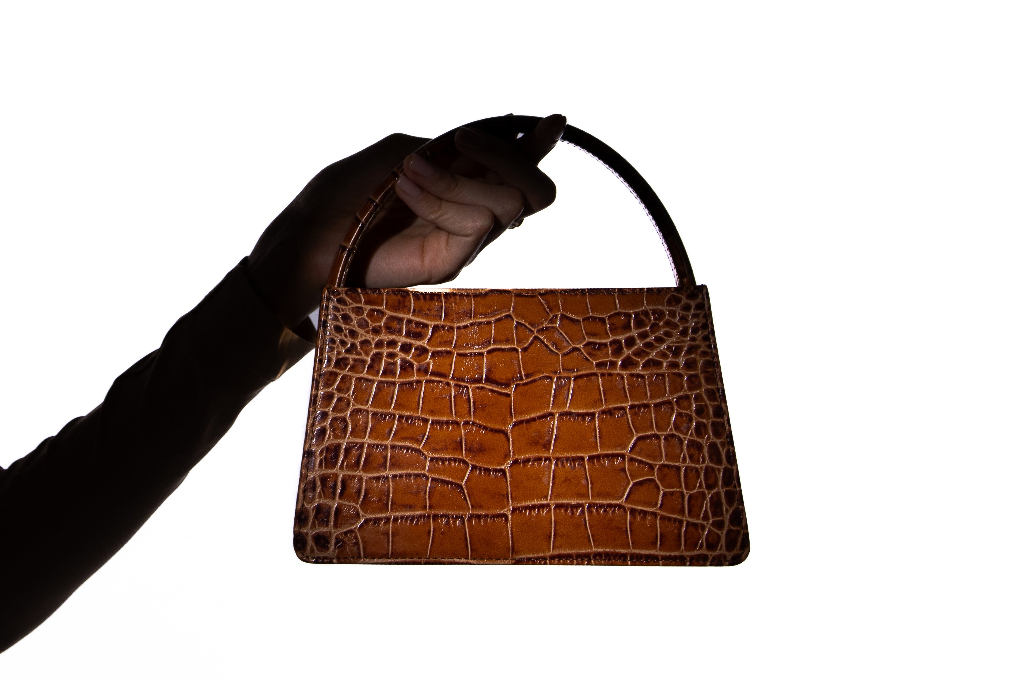 Lulu Mini in Brown Crocodile Leather