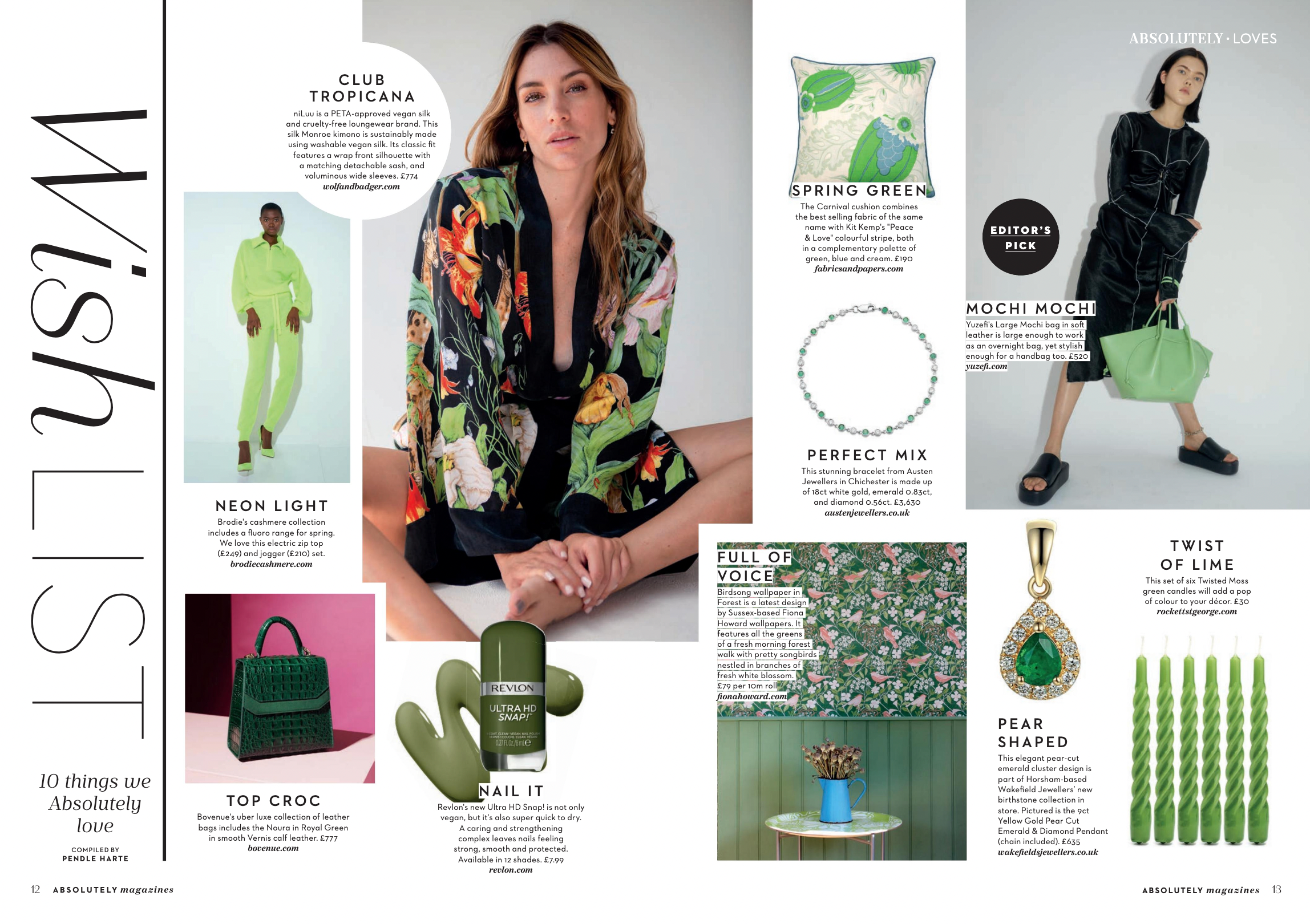 NOURA in Royal Green featured in Absolutely Magazine!