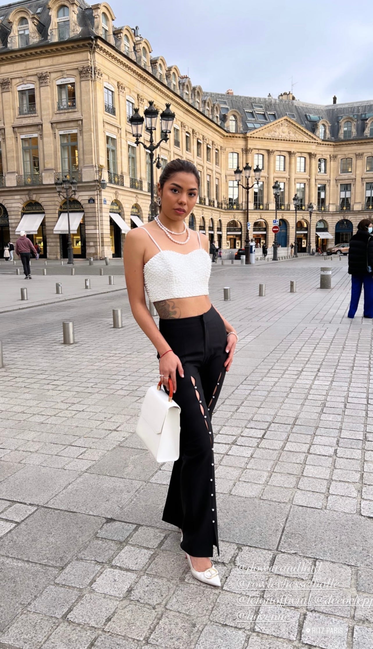 Grecia De La Paz carrying LAILA in Powder White at PFW