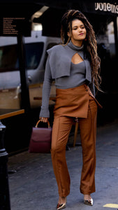 Emma McDonald spotted with the LAILA in Bordeaux Red at LFW