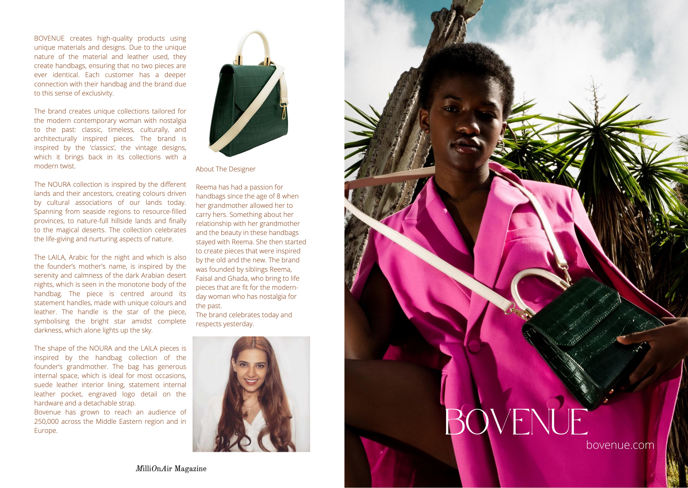 BOVENUE editorial in MilliOnAir magazine!