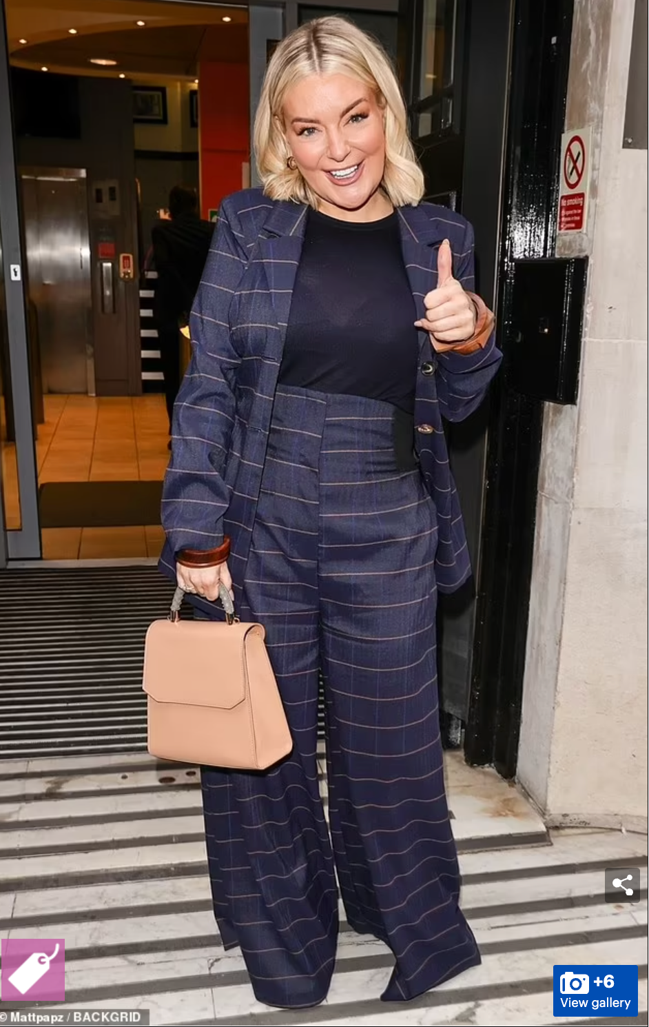 Sheridan Smith SPOTTED leaving BBC Radio in London with her LAILA in Tawny Brown!